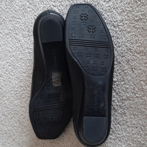 NATURALIZER "Dove" "N5 Contour" Cushioned, Square Toe, Black Leather Wedge Shoes - Picture 12 of 16